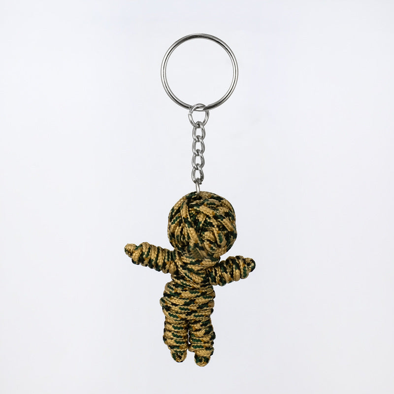 Wholesale 10PCS Creative Handmade Braided Rope Cute Little Mummy Keychain
